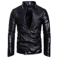 Rebel Stand Collar Leather Biker Jacket