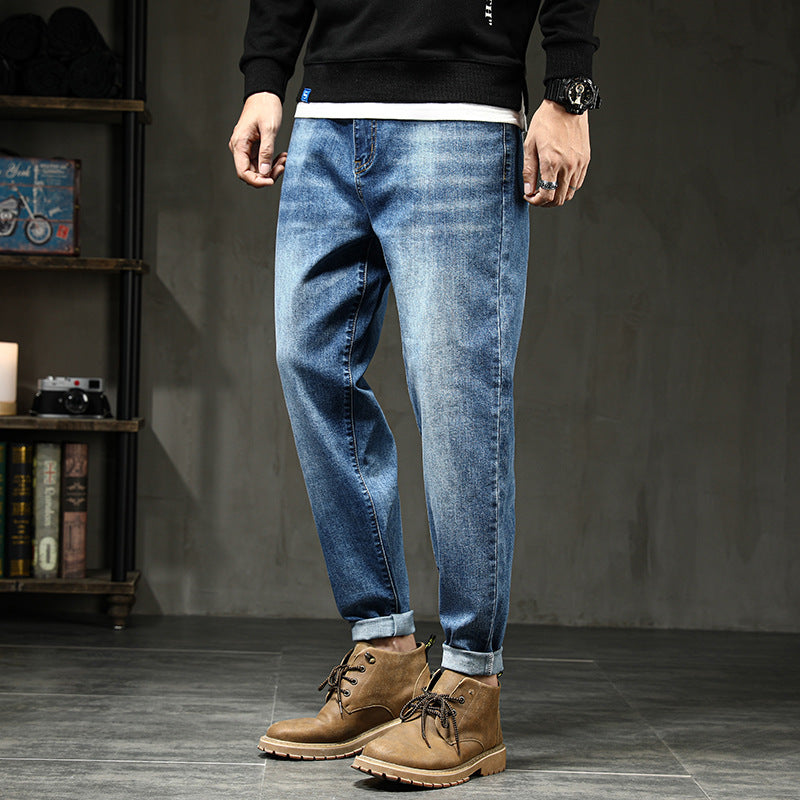 Plus Size Loose Fit Stretch Harem Jeans for Men